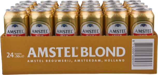 Amstel Blond Tray met 24 blikken van 50cl Amstel Blond Tray met 24 blikken van 50cl